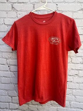 Rusty Surfboards Del Mar California Red Graphic Tee